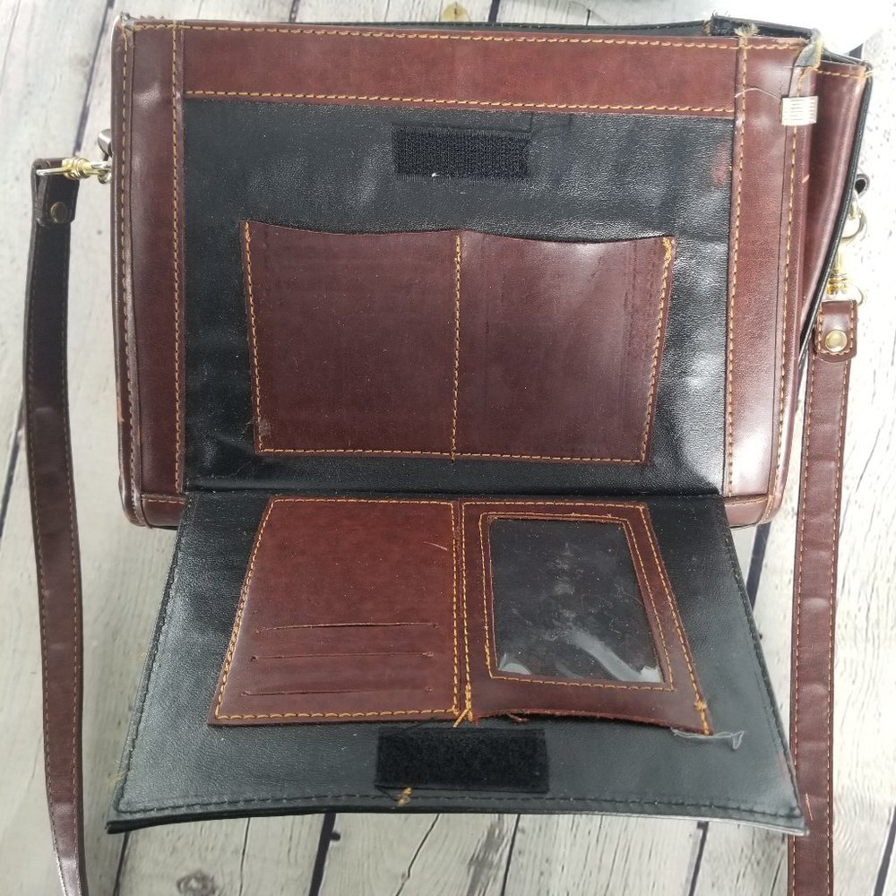 VTG Polo Ralph Lauren brown & Black Leather Bag - Picture 7 of 8